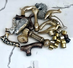 Lots of 14 Handle Brass Solid Victorian head for Shaft Handmade Walking Stick - Picture 1 of 8