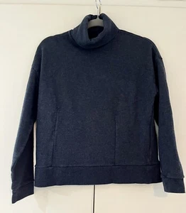 Cos Charcoal Jersey Polo Neck Jumper Size S Cotton & Wool Blend - Picture 1 of 8