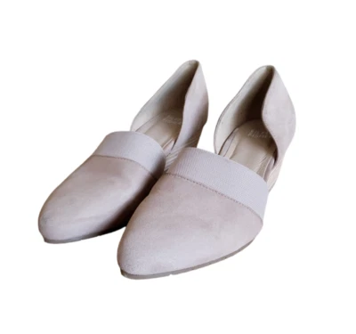 Eileen Fisher Hilly Wedge d'Orsay Pump in Earth Beige Taupe Suede Women’s Sz 5.5 - Image 1 of 4