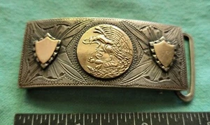 2 1/2" Sterling Silver & Gold Belt Engraved Belt Buckle For 1" Belt - Picture 1 of 4