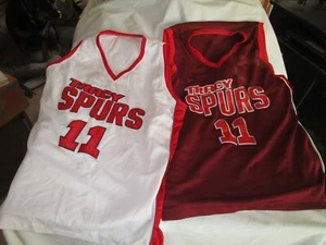 (2) Tracy Spurs Athletics BBall (Home & Away)Jersey's #11 Size ? - Picture 1 of 5