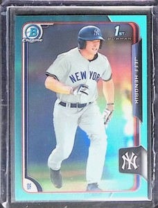 JEFF HENDRIX  YANKEES RC 1st card 2015 BOWMAN CHROME DRAFT #192  TEAL REFRACTOR 