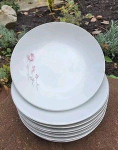 🌹 Juego de 8 cuencos medianos de 7,5" delicados ROSA CHINA #2204 WE THREE DE COLECCIÓN - Imagen 1 de 9