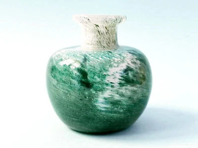 PRE-OWNED FRENCH ALEXANDRE SERRA PENNE D'AGENAIS HAND BLOWN SMALL GLASS VASE 90S - Image 1 of 4