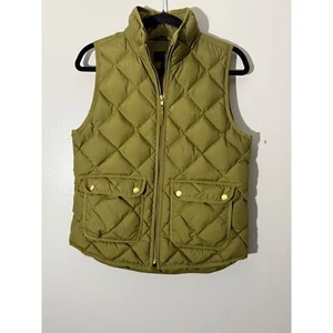 Chaleco acolchado acolchado J.Crew verde oliva bolsillos utilitarios para mujer talla S - Imagen 1 de 5