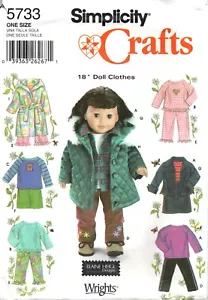 Simplicity 5733 ~ Doll Clothes For 18" Doll ~ Tops, Pants, Skirt, Jackets - Picture 1 of 4