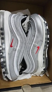 Nike Women's Air Max 97 OG Sneakers, Metallic Silver/Varsity Red, 7 Medium US - Picture 1 of 5