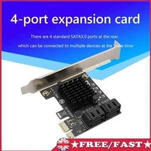 4 Port SATA III to PCIe PCI Express 3.0 X1 6Gbps Expansion Card Adapter for HDD - Afbeelding 1 van 7