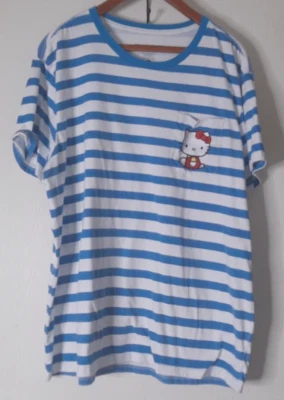 Hello Kitty & Friends by Sanrio Adult 1XL Shirt Embroidered Patch Blue & White - Image 1 of 4