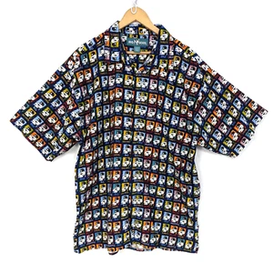 Big Dogs Mens 2XL Button Up Short Sleeve Casual Shirt Colorful Vintage Y2K - Picture 1 of 13