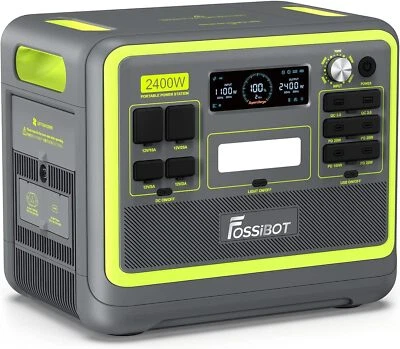 FOSSiBOT F2400 Tragbare LFP Solargenerator 2048Wh 2400W 230V Powerstation Grün