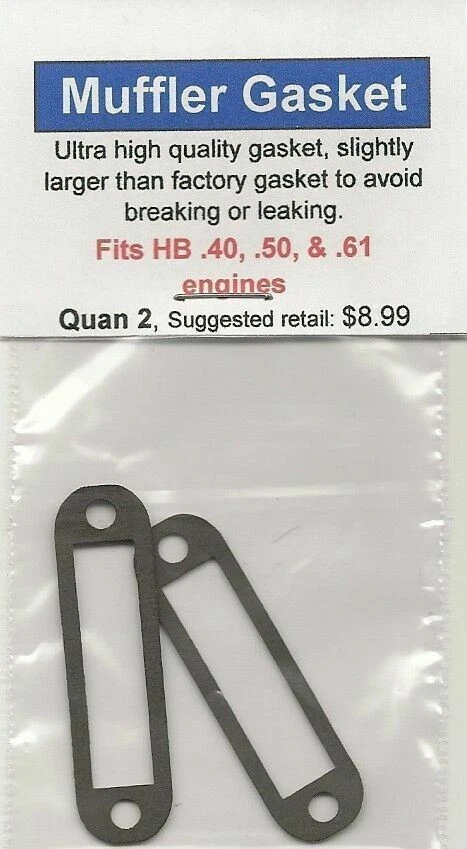 Pacote com 2 silenciadores/gaxeta de escape de reposição, compatível com HB .40, .50 e .61 novo na embalagem - Imagem 1 de 1