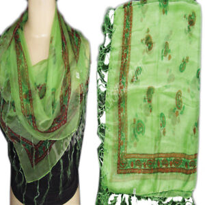 Scarf Poly Chiffon  Hijab Soft polyester Summer Perfect Square Wrap light green