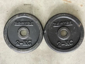 Set of 2 Domyos 2kg Barbell Bumper Weight Plates 4kg Total - Picture 1 of 17