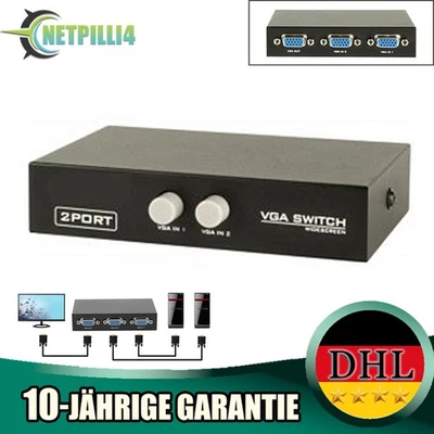 VGA Switch Box 2 IN 1 OUT VGA Audio Video Umschalter Splitter fürPC Projektor TV - Bild 1 von 4