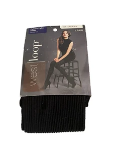 NIP West Loop Black Control Top Ribbed Tights S/M - Picture 1 of 3
