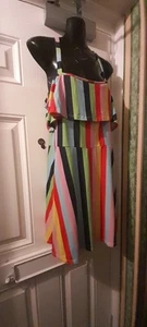 Asos Ladies Multicoloured Striped Casual Dress Size 14 Excellent Condition - Picture 1 of 7