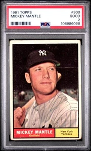 1961 Topps Mickey Mantle #300 PSA 2 - Picture 1 of 2