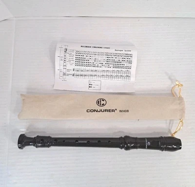 Conjurer German Fingering 8-Hole Descant Recorder ABS Brown w/ Sleeve & Chart - Image 1 of 4