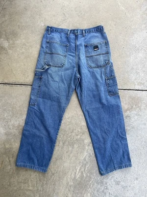 Pantalones de mezclilla Craftsman Carpenter para hombre 36x34 azul ropa de trabajo utilitaria pantalones holgados Y2K Foto 1 de 4