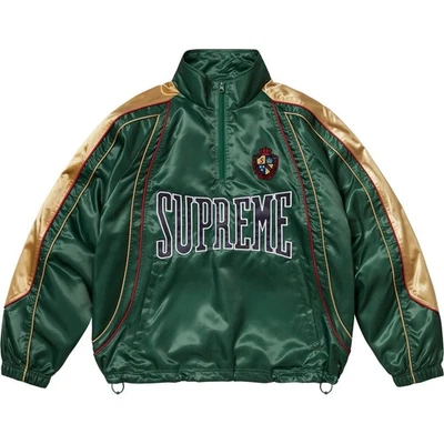 CHAQUETA DEPORTIVA SUPREMA SATINADA MEDIA CREMALLERA SS25 Verde Talla XL Foto 1 de 4