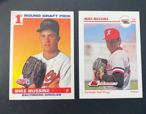 1991 Impel #462 Mike Mussina Rochester Red Wings & 1991 Score 383 RC Yankees HOF - Picture 1 of 8