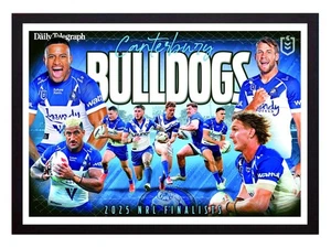 Framed 2025 Canterbury Bulldogs NRL Finals Rugby League Poster - 62cm x 44.5cm - Picture 1 of 4