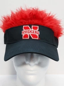 Nebraska Huskers FlairHair Visor Red Hair Oficially Licensed - Picture 1 of 15