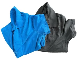 Lot Of 2, Men’s Polos, Size 2XL, Blue, Dark Gray, Cool Fit, Collar, Button - Picture 1 of 7