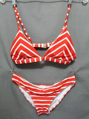 ZAFUL Mujer 82% Poliamida 18% Elastano Rojo/Blanco 2 Piezas Bikini TALLA GRANDE 10 NUEVO Foto 1 de 4