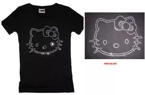 T-SHIRT MAGLIETTA DONNA S - M - L - XL HELLO KITTY con STRASS - Foto 1 di 1