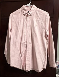 Polo Ralph Lauren Long Sleeve Shirt Youth Size (16) Pink Button Down Collar - Picture 1 of 8