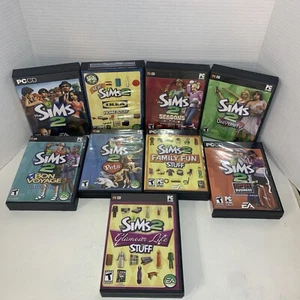 The Sims 2 PC Game + Bundle Lot Of 8 Expansion Packs IKEA, Seasons, Pets, Family - Picture 1 of 22