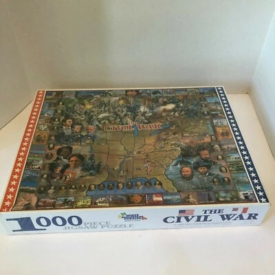 Vintage Civil War 1000 piece Jigsaw puzzle White Mountain Shrinkwrapped HPZ-CVL - Image 1 of 4