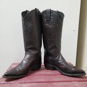 Dan Post Women's Burgundy Leather Western Cowboy Boots Size 6.5 M Distressed - Picture 1 of 12