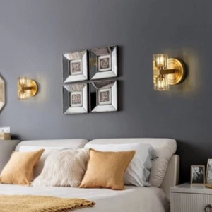 Wandleuchte Kristall Moderner Anhänger Gold Kronleuchter Strukturiertes Juwel Wandleuchte - Bild 1 von 15