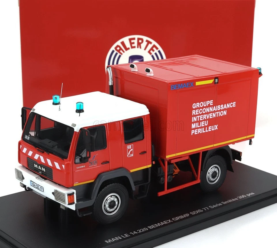 1/43 ALERTE - MAN - LE 14.220 TRUCK DOUBLE CABINE BEMAEX GRIMP SDIS 77 ALERTE015 - Immagine 1 di 1