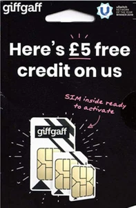 UK SIM Free £5 credit + No Monthly contract GIFFGAFF + GPS + Tracker + Pet - Picture 1 of 3