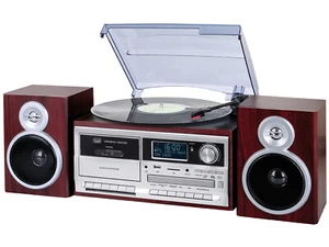 Giradischi Stereo 33 45 78 Giri Legno Trevi TT 1072 Encoding Bluetooth CASSETTE - Foto 1 di 7