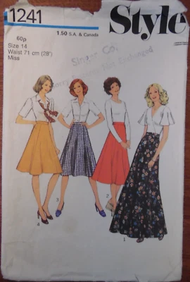 Style 1241 Sewing Pattern Ladies A line Panelled Flared Midi Maxi Skirt Cut 14 - Image 1 of 4