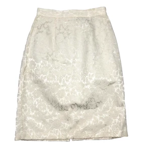Falda Vintage Años 80 All That Jazz Blanca Brillante Estampado Floral Línea A 23x21.5" - Imagen 1 de 11