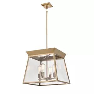 Artcraft Lucian 18" Diameter 4 Light Chandelier, Brushed Brass/Clear - AC11852BB - Picture 1 of 1