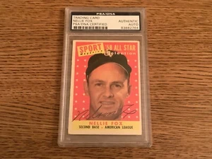 White Sox HOF NELLIE FOX Signed 1958 Topps Card PSA/DNA NICE! - Picture 1 of 2