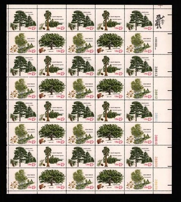 1978 US SC 1764-1767 American Trees Complete Sheet of 40 - MNH OG - Image 1 of 2