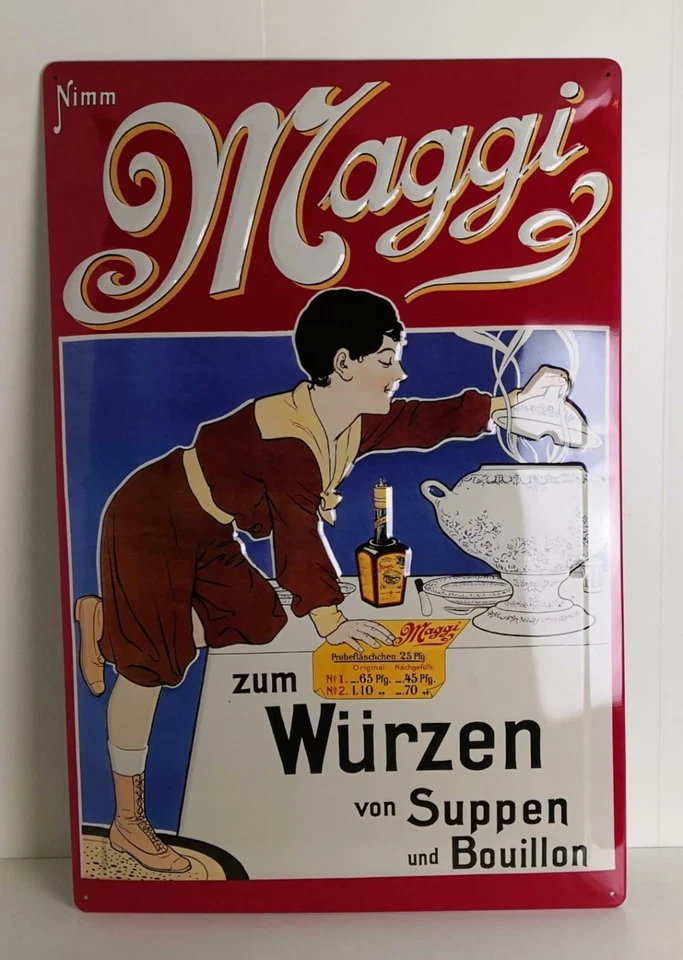 Maggi zum Würzen von Suppen  Blechschild, ca.40x 60, Deko, Küche, 3 D Optik, Neu - Bild 1 von 1