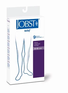 Jobst Relief Compression Knee Stockings 30-40 mmhg Supports Open Toe Silicone - Picture 1 of 11