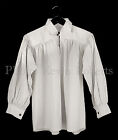 Medieval Shirt Full Sleeves, Collar, Wood Buttons, Re-Enactor Ren Fair 4 Sizes