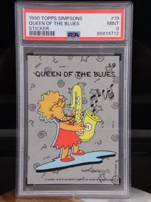 1990 TOPPS THE SIMPSONS STICKER LISA SAXOPHONE #19 TRADING CARD | PSA 9 MINT - Image 1 of 4