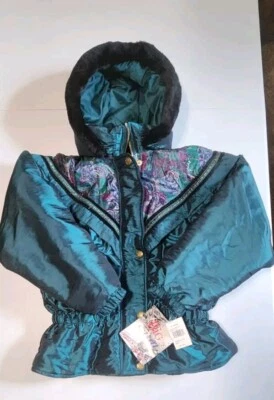 Vtg Womens Big Chill Coat Ski Jacket Floral Hooded New With Tags - Image 1 of 4