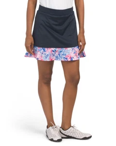STELLA PARKER WOMEN - SKIRT SPORT TENNIS GOLF SZ LARGE BLUE PINK - SKORT UPF - Picture 1 of 2